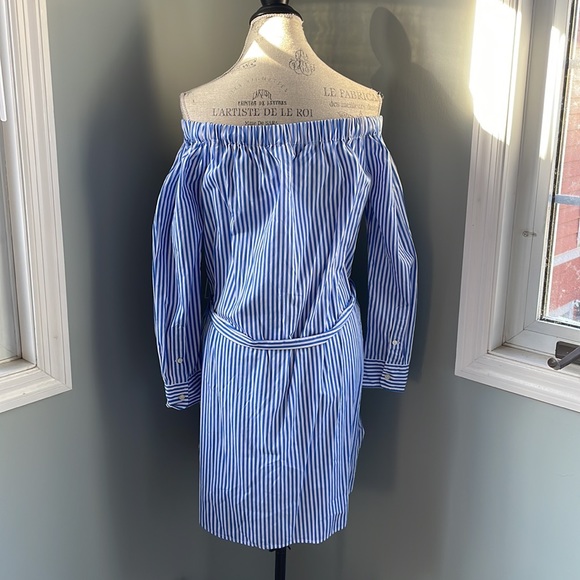 Ralph Lauren Polo striped off shoulder shirt dress NWT - Picture 4 of 11